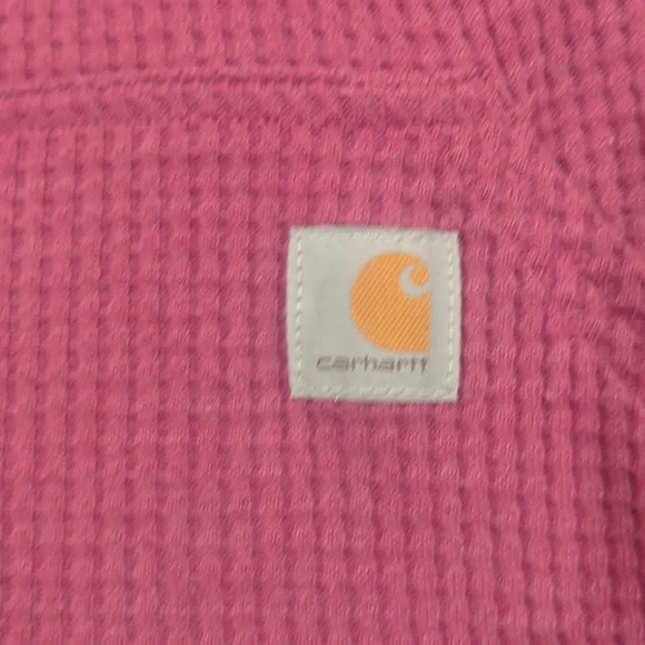 Carhartt Women's en's Waffle Knit Hoodie Mauve Rosey Pink - Picture 7 of 7